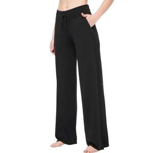 Lululemon In The Comfort Zone Cashmere Blend Pant Sz 12 Black Wide Leg